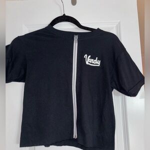 Vanderbilt university, black crop top, size extra small